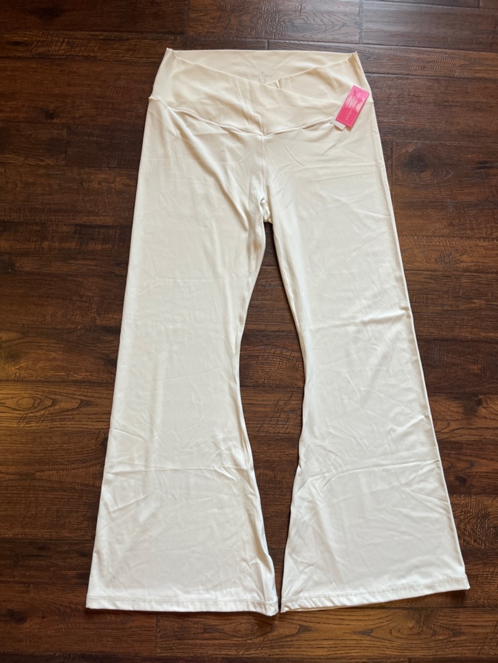 Simply Southern Women’s Ivory Comfort Crossover Flare-Leg Leggings Size XL/XXL